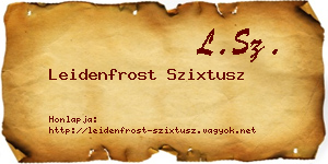 Leidenfrost Szixtusz névjegykártya